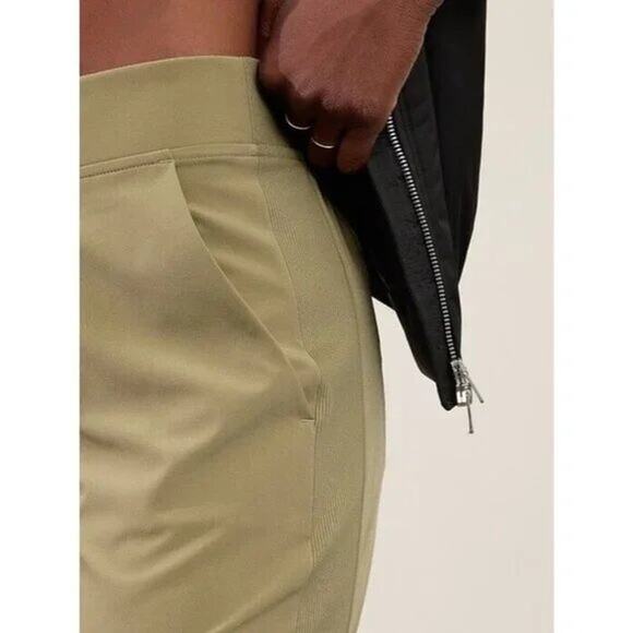 Athleta Brooklyn Mid Rise Ankle Pant Khaki Olive Branch Featherweight Stretch - Picture 7 of 10